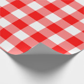 Gingham-Karo in Rot und Weiß Geschenkpapier (Ecke)