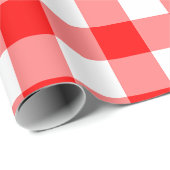 Gingham-Karo in Rot und Weiß Geschenkpapier (Rolleneckpunkt)