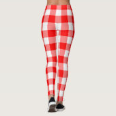 Gingham-Karo in Rot und Weiß Leggings (Rückseite)