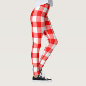 Gingham-Karo in Rot und Weiß Leggings (Rechts)