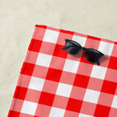 Gingham-Karo in Rot und Weiß Strandtuch (Beispiel)