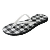 Gingham-Karo in Schwarz und Weiß Badesandalen (Schrägansicht)