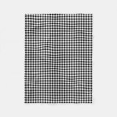 Gingham-Karo in Schwarz und Weiß Fleecedecke (Vorderseite)