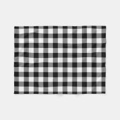 Gingham-Karo in Schwarz und Weiß Fleecedecke (Vorderseite (Horizontal))