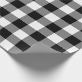 Gingham-Karo in Schwarz und Weiß Geschenkpapier (Ecke)