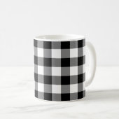 Gingham-Karo in Schwarz und Weiß Kaffeetasse (VorderseiteRechts)
