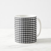 Gingham-Karo in Schwarz und Weiß Kaffeetasse (VorderseiteRechts)