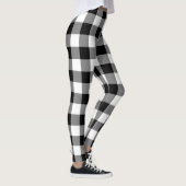 Gingham-Karo in Schwarz und Weiß Leggings (Rechts)