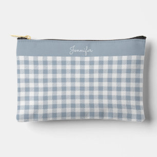 Gingham Karo Kariert Preppy Karomuster Blau Weiß N Zubehörtasche