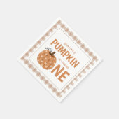 Gingham-Karo-kleine-Kürbis-Papier-Servietten Serviette (Ecke)