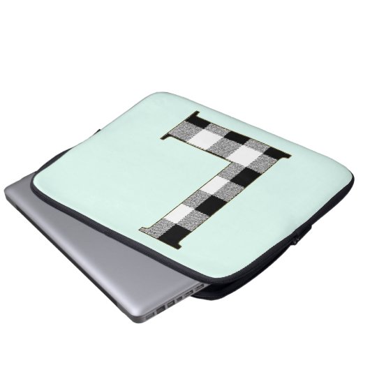 Gingham Karo L Laptopschutzhülle (Vorne Knopf)
