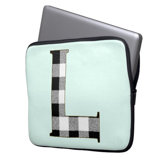 Gingham Karo L Laptopschutzhülle (Vorderseite Links)