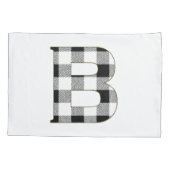 Gingham Karo Letter B Kissenbezug (Rückseite)