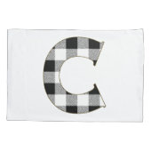 Gingham Karo Letter C Kissenbezug (Rückseite)
