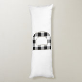 Gingham Karo Letter D Seitenschläferkissen (Rückseite (Vertikal))