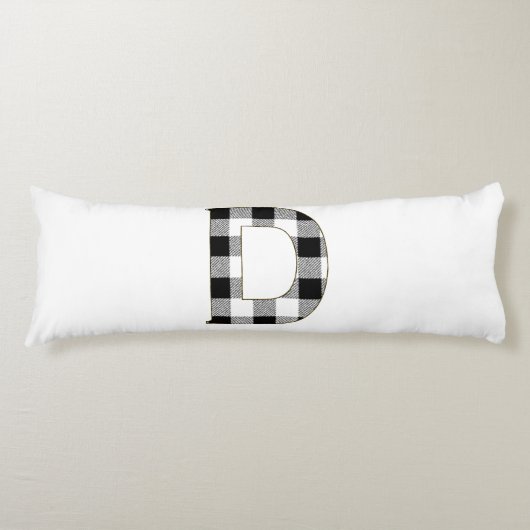 Gingham Karo Letter D Seitenschläferkissen (Vorderseite)