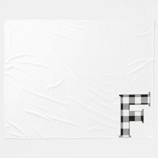 Gingham Karo Letter F Fleecedecke (Vorderseite (Horizontal))