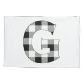 Gingham Karo Letter G Kissenbezug (Rückseite)