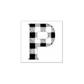 Gingham Karo Letter P Gummistempel (Prägung)