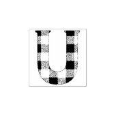 Gingham Karo Letter U Gummistempel (Prägung)