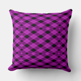 Gingham Karo Lila und Black Throw Kissen