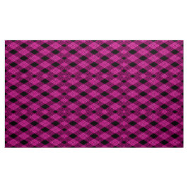 Gingham Karo Magenta und Black Pattern Fabric Stoff