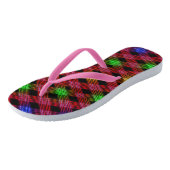 Gingham Karo Multicolored Adult Flip Flops Badesandalen (Schrägansicht)