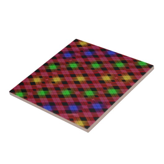 Gingham Karo Multicolored Pattern Fliese (Seite)