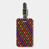 Gingham Karo Multicolored Pattern Gepäckanhänger (Vorderseite vertikal)
