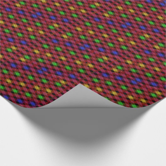 Gingham Karo Multicolored Pattern Geschenkpapier (Ecke)