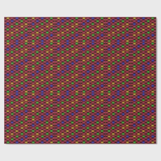 Gingham Karo Multicolored Pattern Geschenkpapier (Flach)