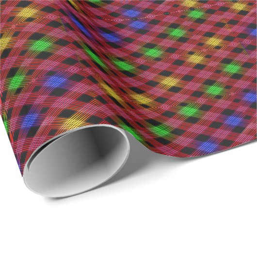 Gingham Karo Multicolored Pattern Geschenkpapier (Rolleneckpunkt)