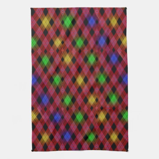 Gingham Karo Multicolored Pattern Geschirrtuch (Vertikal)
