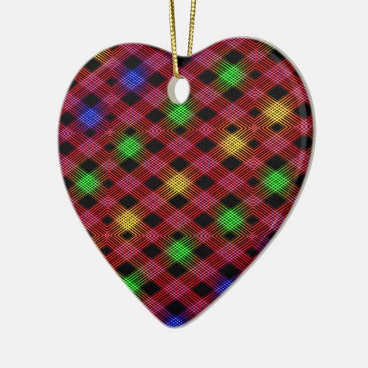 Gingham Karo Multicolored Pattern Keramik Ornament (Links)