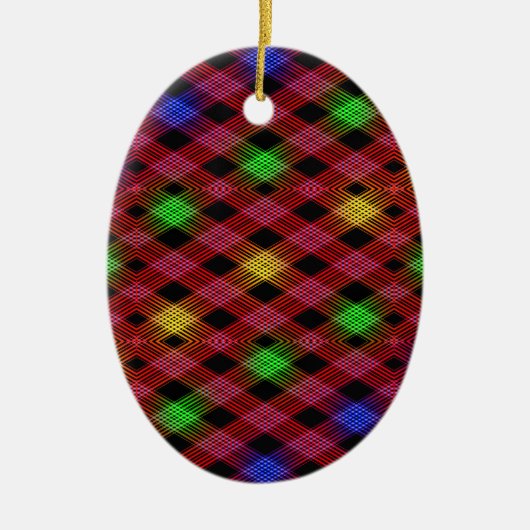 Gingham Karo Multicolored Pattern Keramikornament (Vorne)