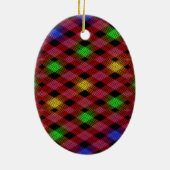 Gingham Karo Multicolored Pattern Keramikornament (Hinten)