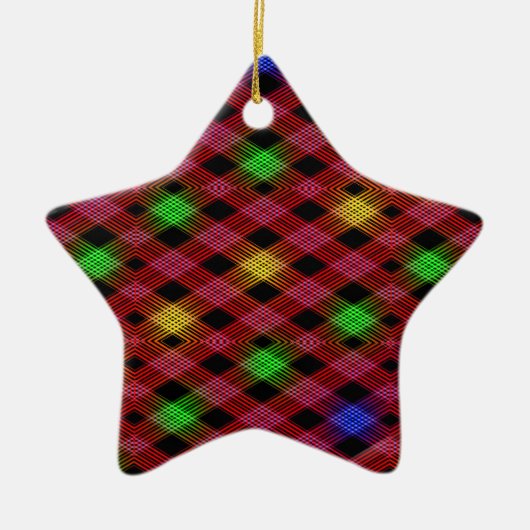 Gingham Karo Multicolored Pattern Keramikornament (Vorne)