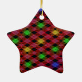 Gingham Karo Multicolored Pattern Keramikornament (Hinten)