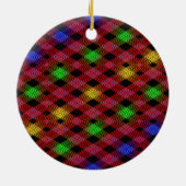 Gingham Karo Multicolored Pattern Keramikornament (Hinten)