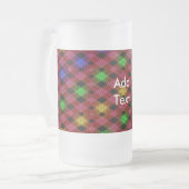 Gingham Karo Multicolored Pattern Mattglas Bierglas (Vorderseite Links)