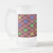 Gingham Karo Multicolored Pattern Mattglas Bierglas (Links)