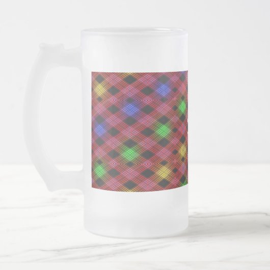 Gingham Karo Multicolored Pattern Mattglas Bierglas (Links)