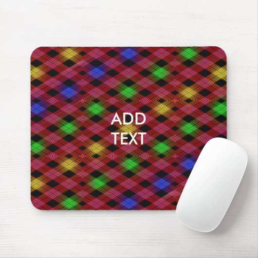 Gingham Karo Multicolored Pattern Mousepad (Mit Mouse)