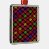 Gingham Karo Multicolored Pattern Ornament Aus Metall (Rechts)