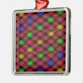 Gingham Karo Multicolored Pattern Ornament Aus Metall (Links)
