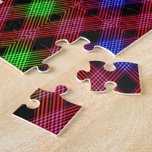 Gingham Karo Multicolored Pattern Puzzle (Seite)