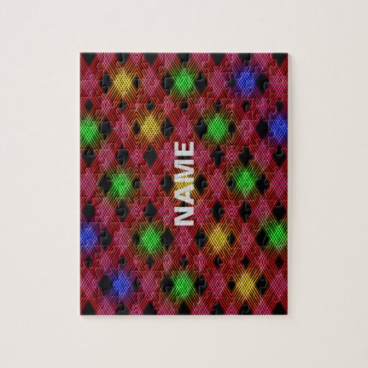 Gingham Karo Multicolored Pattern Puzzle (Vertikal)