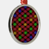 Gingham Karo Multicolored Pattern Silbernes Ornament (Rechts)