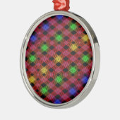Gingham Karo Multicolored Pattern Silbernes Ornament (Links)