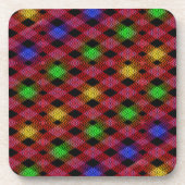 Gingham Karo Multicolored Pattern Untersetzer (Vorderseite)